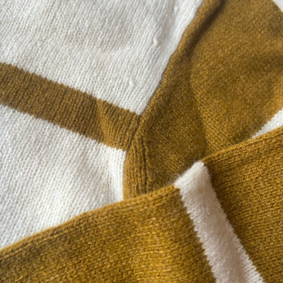 Everlane ReCashmere Collared Sweater | Cream and Brown Stripes | Women’s Small - Picture 4 of 13